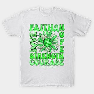 Liver Disease Awareness - Sunflower strong faith love T-Shirt